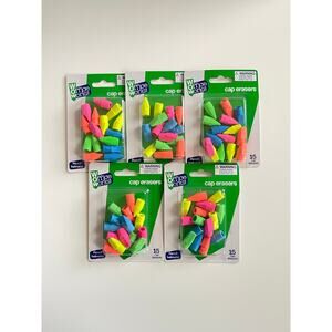 Lot of 5 Packs Of Erasers Caps (15pcs in each)